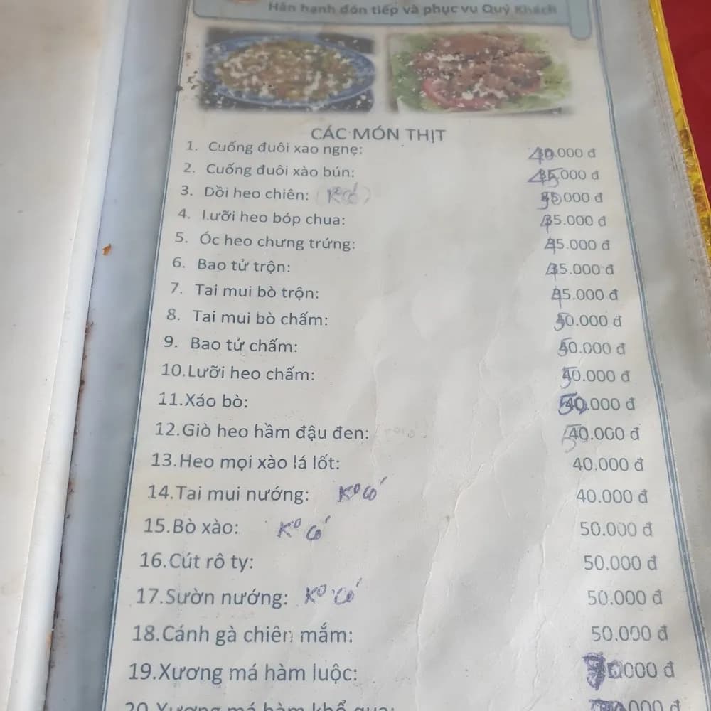 Thực đơn