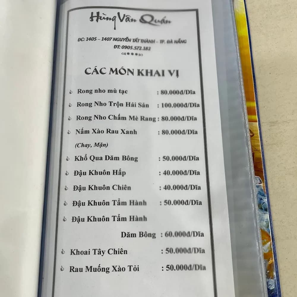 Thực đơn