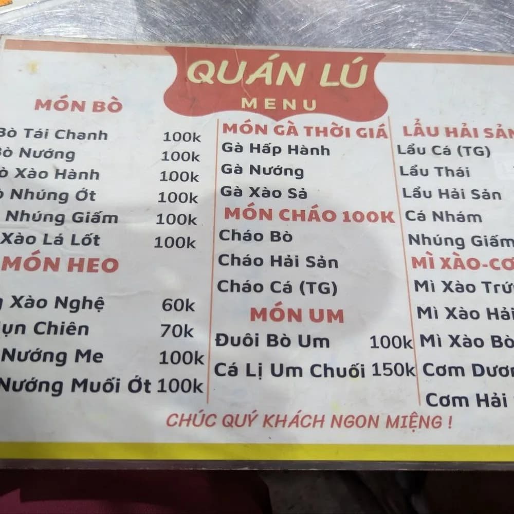 Thực đơn