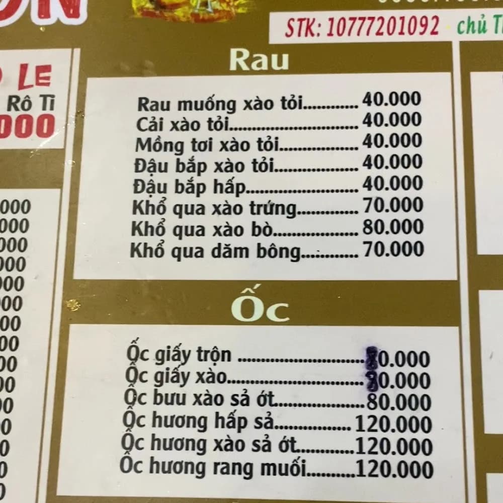 Thực đơn
